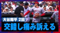 【映像】大谷翔平、右肘をひねりかけて顔をしかめた瞬間