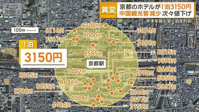 京都駅周辺のホテルの値段