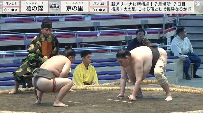 「足細くてびっくりした」と視聴者の注目を集めた京の里（右）