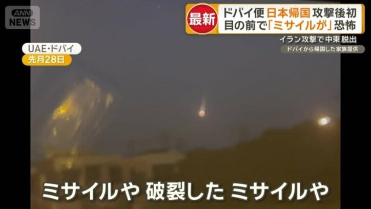 破裂して落ちるミサイル