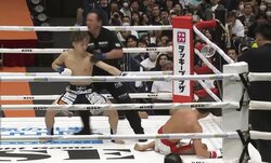 うわ、空手えぐっ…顔面を撃ち抜く衝撃の“前蹴り”ダウン 開始20秒での“一撃”に戦慄