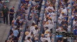 「ナイスキャッチ！」大谷翔平のファウルボールを手にした観客が大はしゃぎ “麦わら集団”も拍手喝采