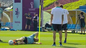 激戦の間に束の間の“新競技”サッカーボールでニアピンコンテスト開催