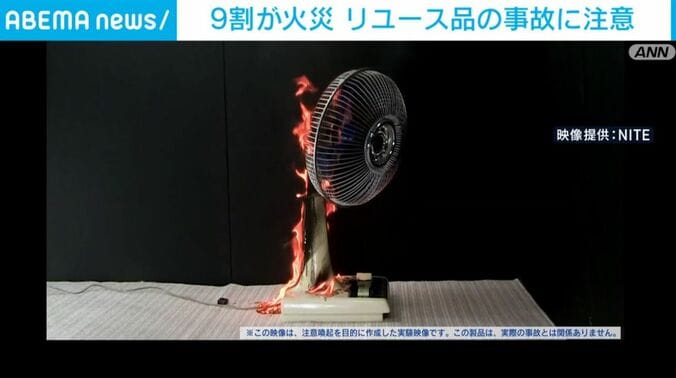 発火する扇風機