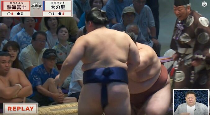 大の里がまたも惨敗 「悪い癖が出ました」実況＆解説が口を揃えて…“横綱らしからぬ動き”に館内も悲鳴 5枚目