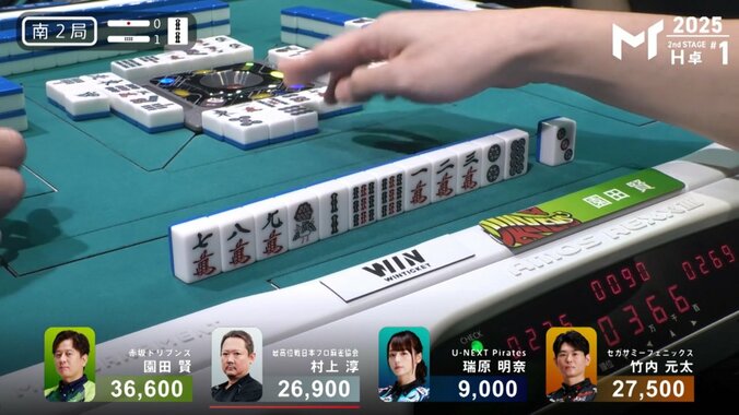 怖いっ！園田賢が急いで切る危険牌