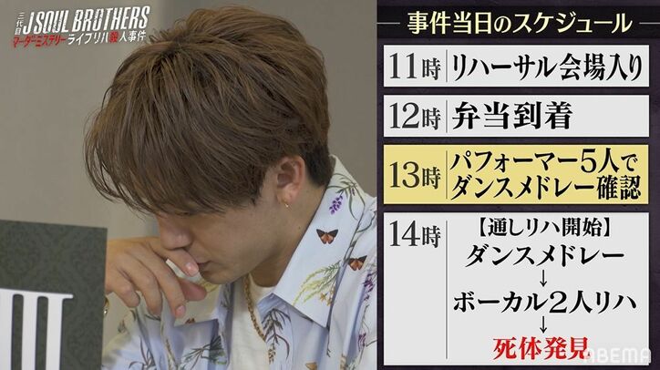 三代目JSBのマネージャーが謎の死!?メンバー全員が容疑者、疑心暗鬼のなかボロが出るのは…『マーダーミステリー ライブリハ殺人事件』