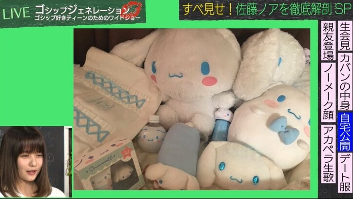 佐藤ノア、自宅初公開 「ベッドはシナモンロールで埋め尽くされている」