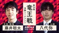 第34期 竜王戦 決勝トーナメント 藤井聡太王位・棋聖 対 八代弥七段