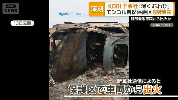【経緯まとめ】モンゴルで大規模火災、自然保護区の約8割が焼ける　火元はKDDIグループ会社の幹部ら乗った車か 4枚目
