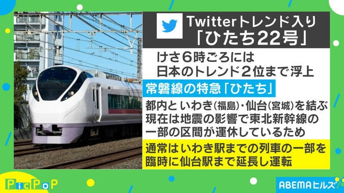 「ひたち22号」にネット民から声援殺到！ 「受験生の人生を乗せて…」「意地でも上野まで届けてくれた」感謝の声も 1枚目