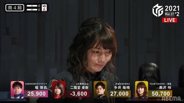 「渚のリーチ」がやっと実った 黒沢咲、昨年末以来のトップに著書持参で笑顔の感謝/麻雀・Mリーグ