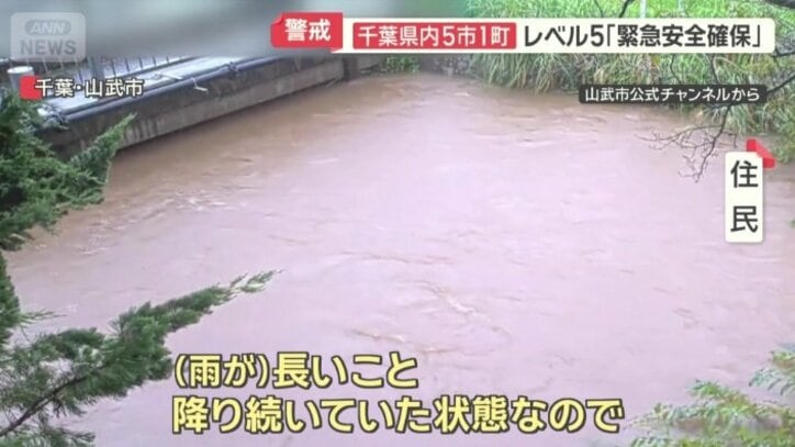 約6時間で、川が氾濫