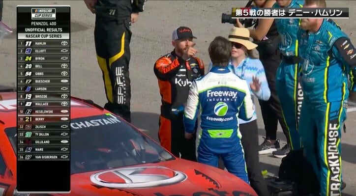 【写真・画像】「なにこの同時多発」シボレーに相次ぐ“集団パンク”…異例の光景に中継騒然「みんな右前」「グッドイヤーさんどうなってんの？」　1枚目