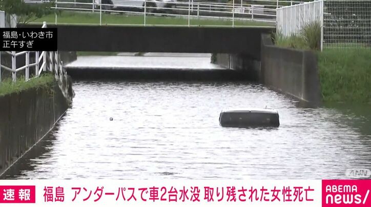 水没した車