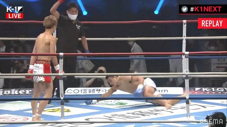 魔裟斗「うぉ、効いてる！」カウンターの右ハイで衝撃ダウン コーナーに“串刺し”KO劇