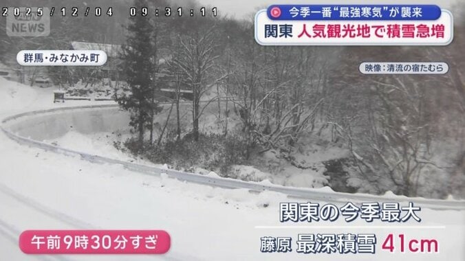 みなかみ町では関東の今季最大の41センチ