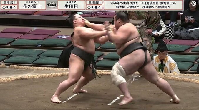 怒涛の突っ張り