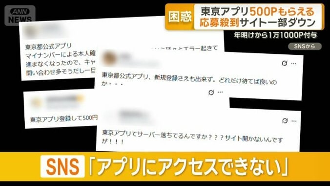 SNSに「アプリにアクセスできない」という声