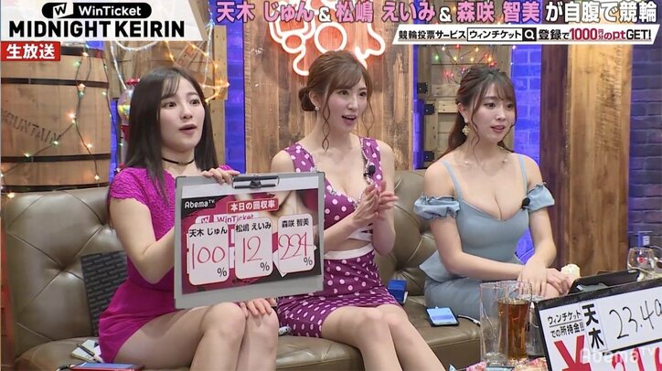 天木じゅん、松嶋えいみ、森咲智美がサービスショット連発 森咲智美は「大きいのが好き」／ミッドナイト競輪