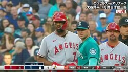 エンゼルス・アデル、“サイ・ヤング”左腕からバットを砕きながらの先制タイムリー ファン「これは4番」「逆アデった」