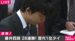 将棋・藤井聡太四段、無敗で歴代最多タイ・28連勝！　6月26日に新記録挑戦へ
