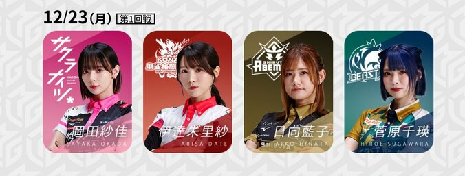 女性4選手熱き対決、再び！華やかな火花散る戦いの行方は／麻雀・Mリーグ