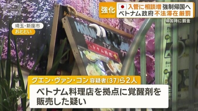 埼玉県ではベトナム料理店を拠点に覚せい剤を販売したとして、経営者を逮捕