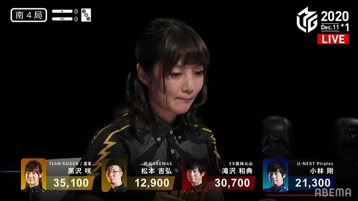 鳴いたら勝てないじゃない セレブ黒沢咲、華麗に役牌スルーで3勝目にファンも驚愕／麻雀・Mリーグ