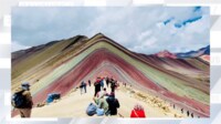 【映像】ペルーの秘境 鮮やかな虹色の山肌「レインボーマウンテン」