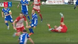 そんなに吹っ飛ぶ？ 背後からタックル→足を大きく広げながら大回転　演技か本当か分からない… 狡猾な動きが持ち味のベテランが“怪しすぎる動き”