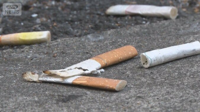 私有地でたばこ大量ポイ捨て　路上喫煙規制の“対象外”　「ルール知らない」外国人客 1枚目