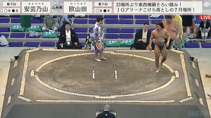 取組中に髷がほつれた欧山田