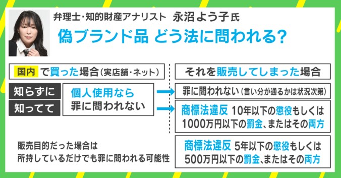 【写真・画像】偽ブランド品を「所有する」「海外で買って持ち込む」「サンプルを売る」違法のボーダーラインは？ “急増”の背景に円安とDupe？　4枚目