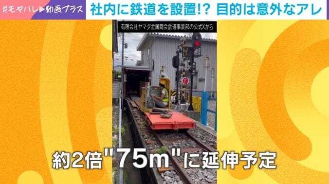 敷地内を走る鉄道