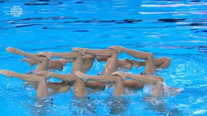 定規で測ったようなきれいな隊形