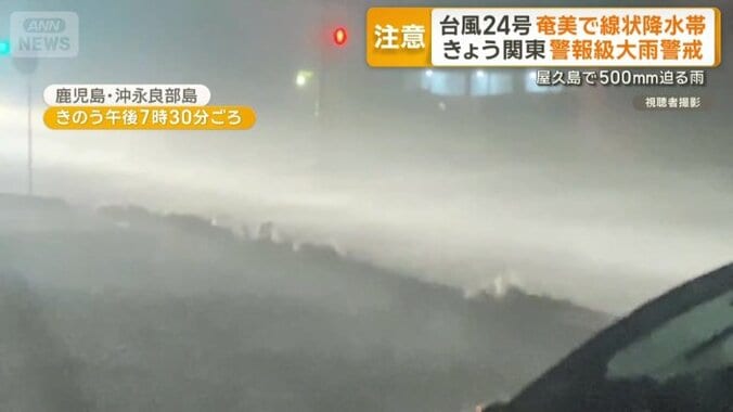 視界をさえぎるほどの激しい雨