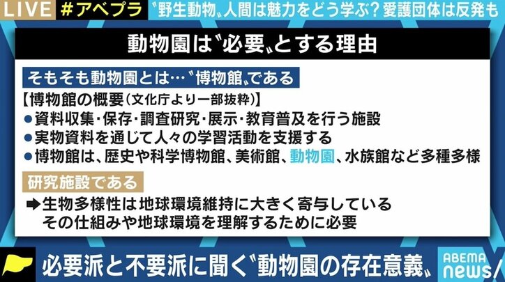 「支配ではなく利用。飼育技術を高めるのが使命」「見せて人間が楽しむ形態は間違っている」 動物園は必要か不必要か