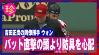 【映像】打者のバットが捕手に直撃する瞬間