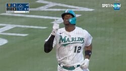 忍者キャッチのスーパープレーからの初球ホームラン 完全復活のマーリンズ外野手が攻守に躍動 名物実況の「イッツ・ゴーンヌ」も飛び出し視聴者興奮