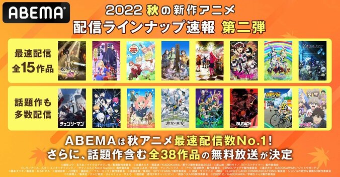 2022秋の新作アニメ配信ラインナップ速報第二弾