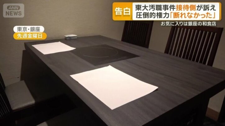 7～8回、接待場所として使用した銀座の和食店