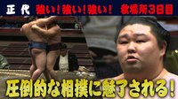 【映像】正代、お腹で押し出し 土俵下の貴景勝が被弾…