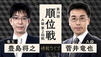 順位戦 A級 第2回戦 豊島将之竜王 対 菅井竜也八段