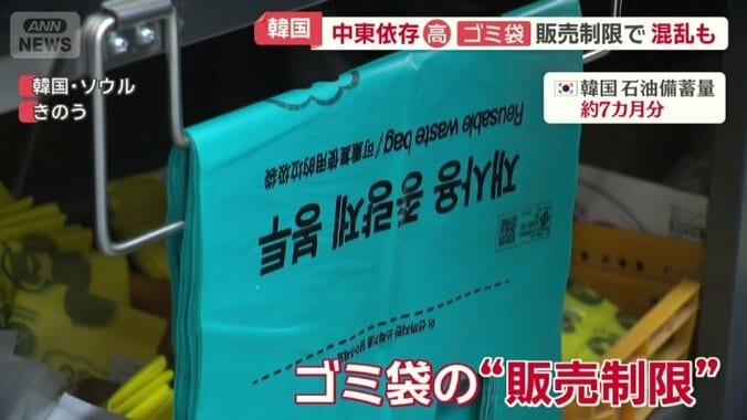 韓国でごみ袋の販売制限