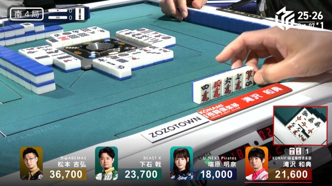 チームを救った！滝沢和典、大逆転の親満貫