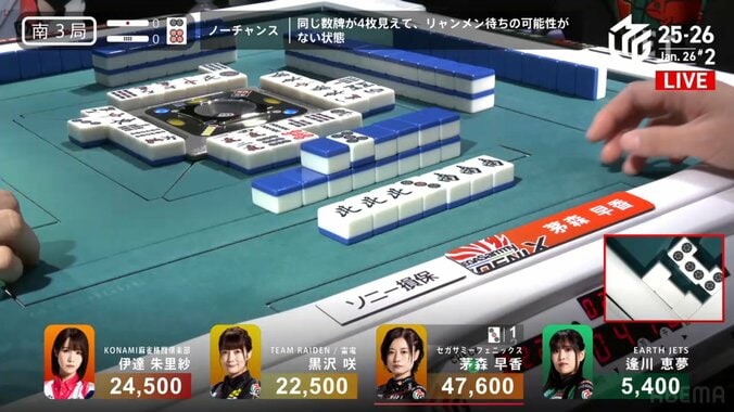 天才の一撃！茅森、トップを決定的にした親跳満