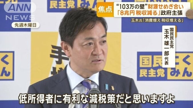 玉木代表「低所得者に有利な減税策」