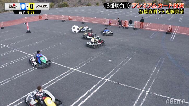 近藤真彦チーム、カート対決で石橋貴明チームを圧倒…わずか十数秒で先制点の猛威