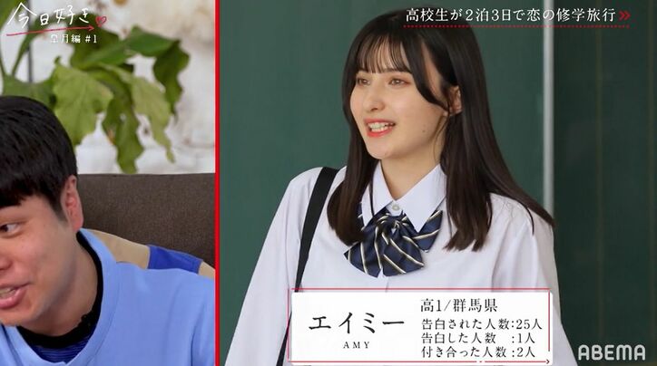 告白された人数25人の高1美女や、ゆうちゃみの妹・ゆいな、はやとも継続!美男美女が勢ぞろいの『今日好き』皐月編スタート